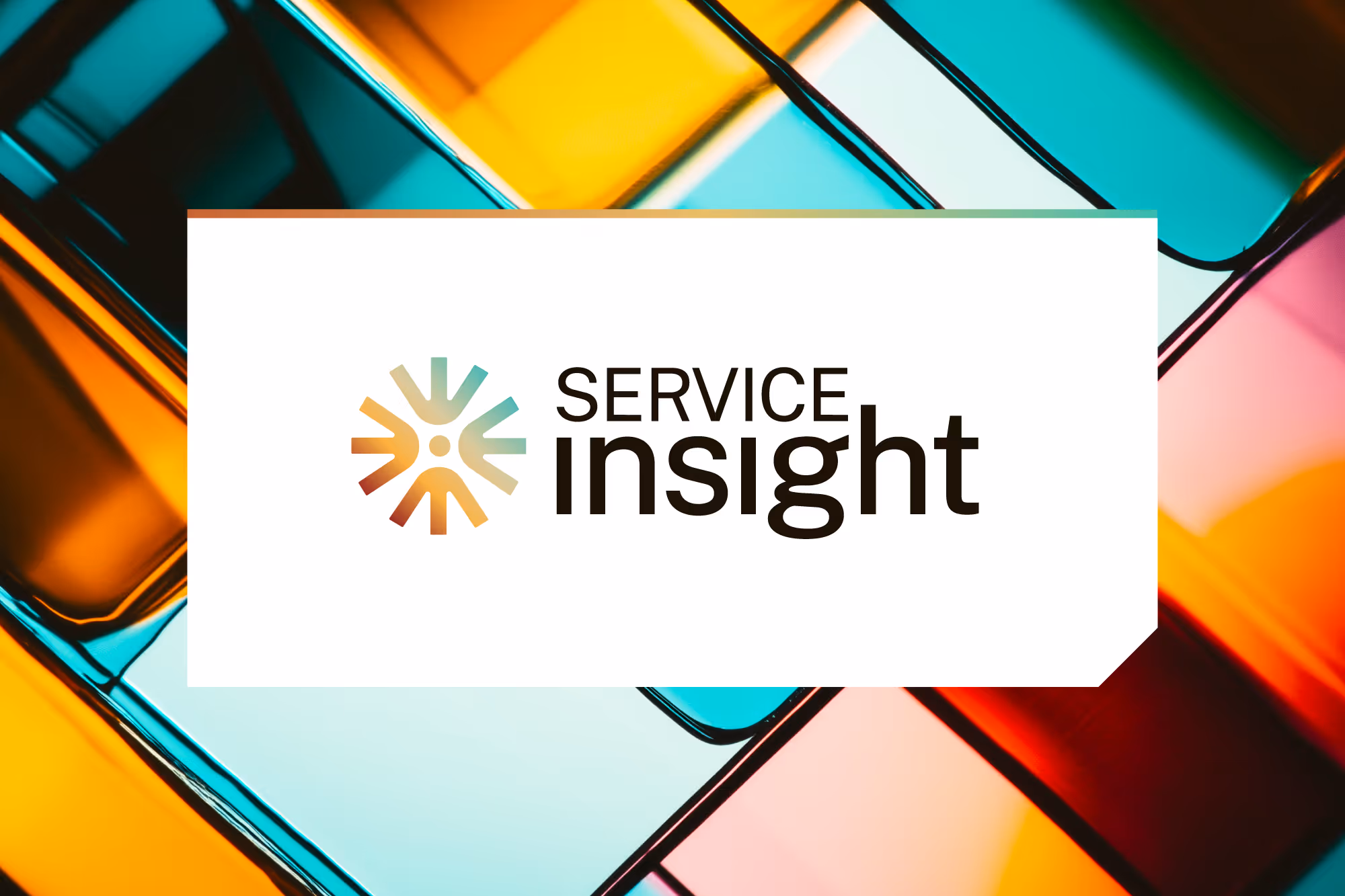 Service Insight logo with a colorful geometric abstract background.