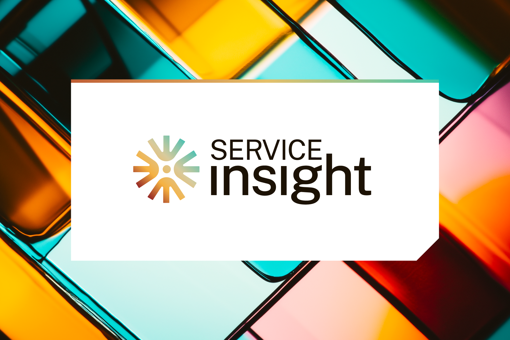 Service Insight logo with a colorful geometric abstract background.