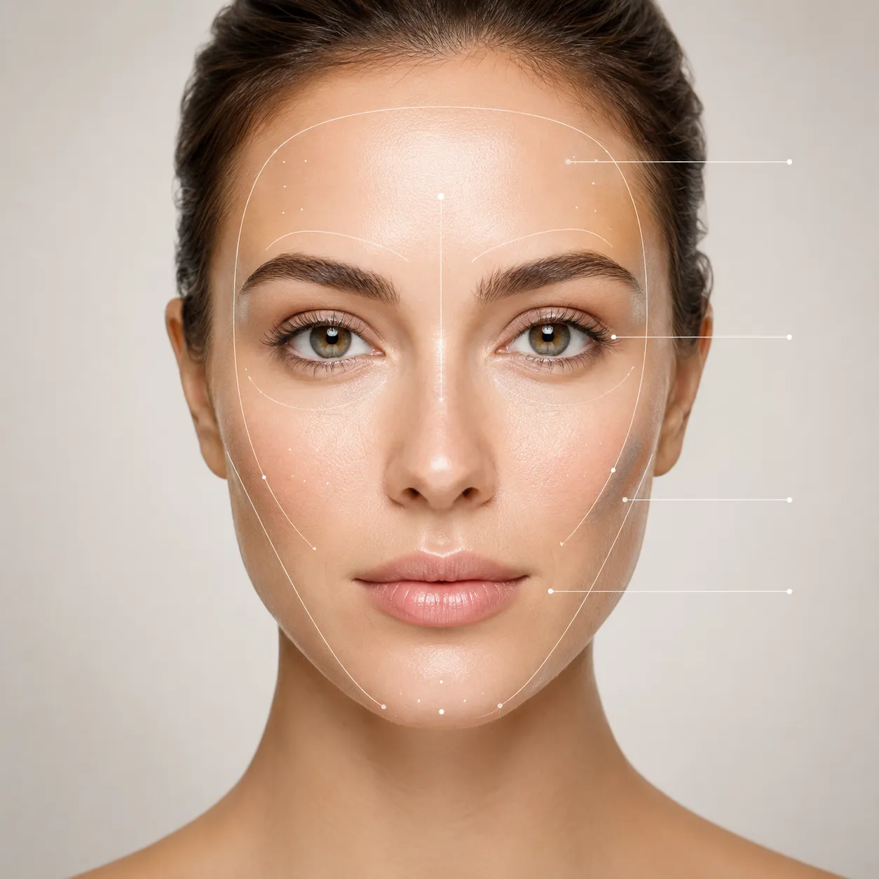 Woman with natural facial movement in a clinical setting
