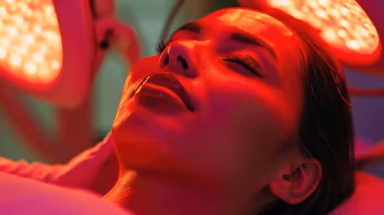 Patient receiving red light therapy in San Diego