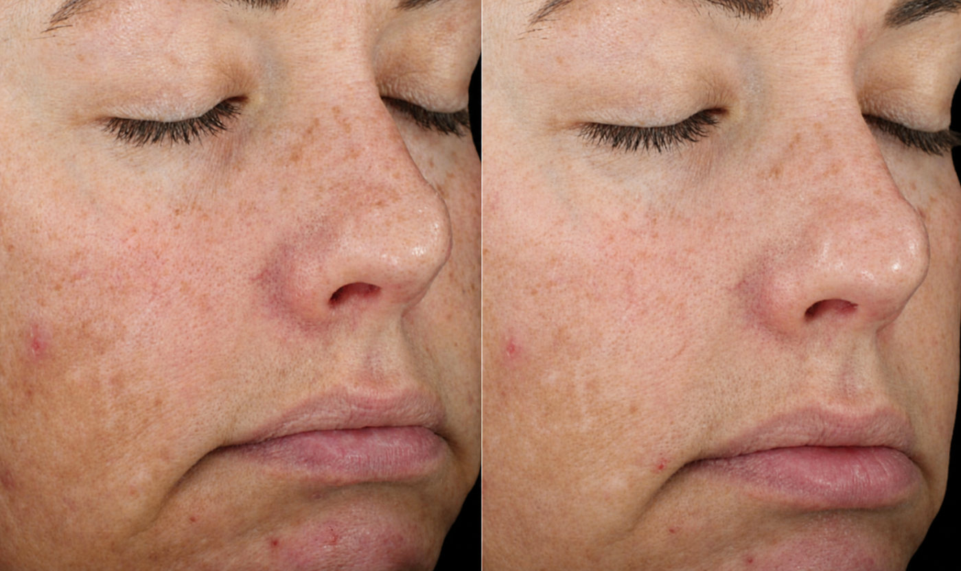 DiamondGlow facial before and after result at SOM Aesthetics