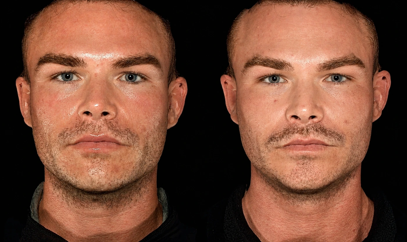 Facial balancing with dermal filler result, view 1