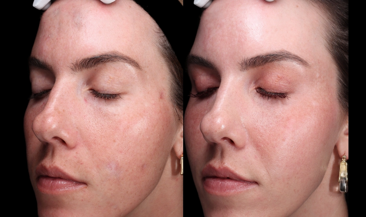 Before and after Renuva, Radiesse, Sculptra and Tixel combination treatment at SOM Aesthetics in Encinitas, North County San Diego — documented additional view 2.