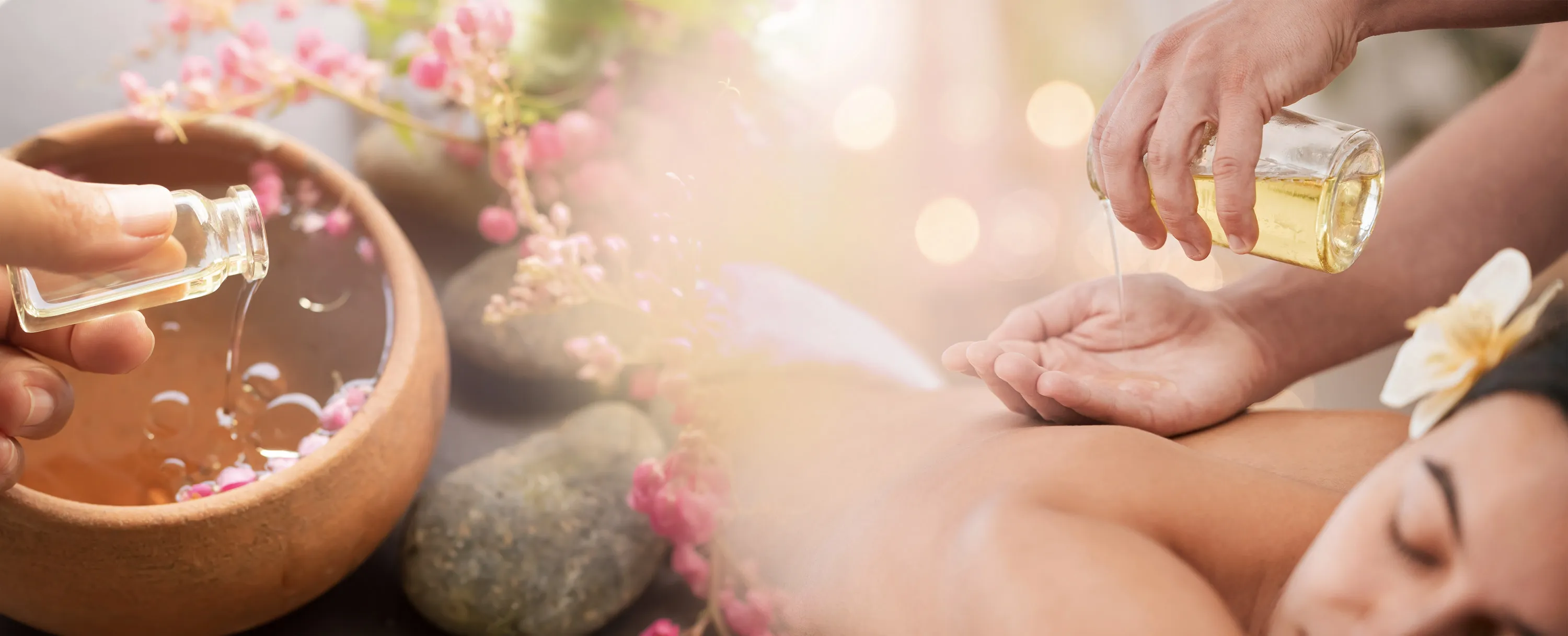 Ein Bild das Aromabehandlung zeigt und unter Verwendung von Ölen