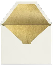 Open white envelope with visible gold-colored lining inside.