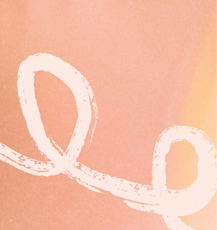Abstract background with a textured peach color and a large white brushstroke looping across the image horizontally.