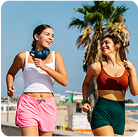 Female friends jogging together