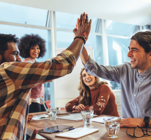 HR professional reviewing documents at her desk