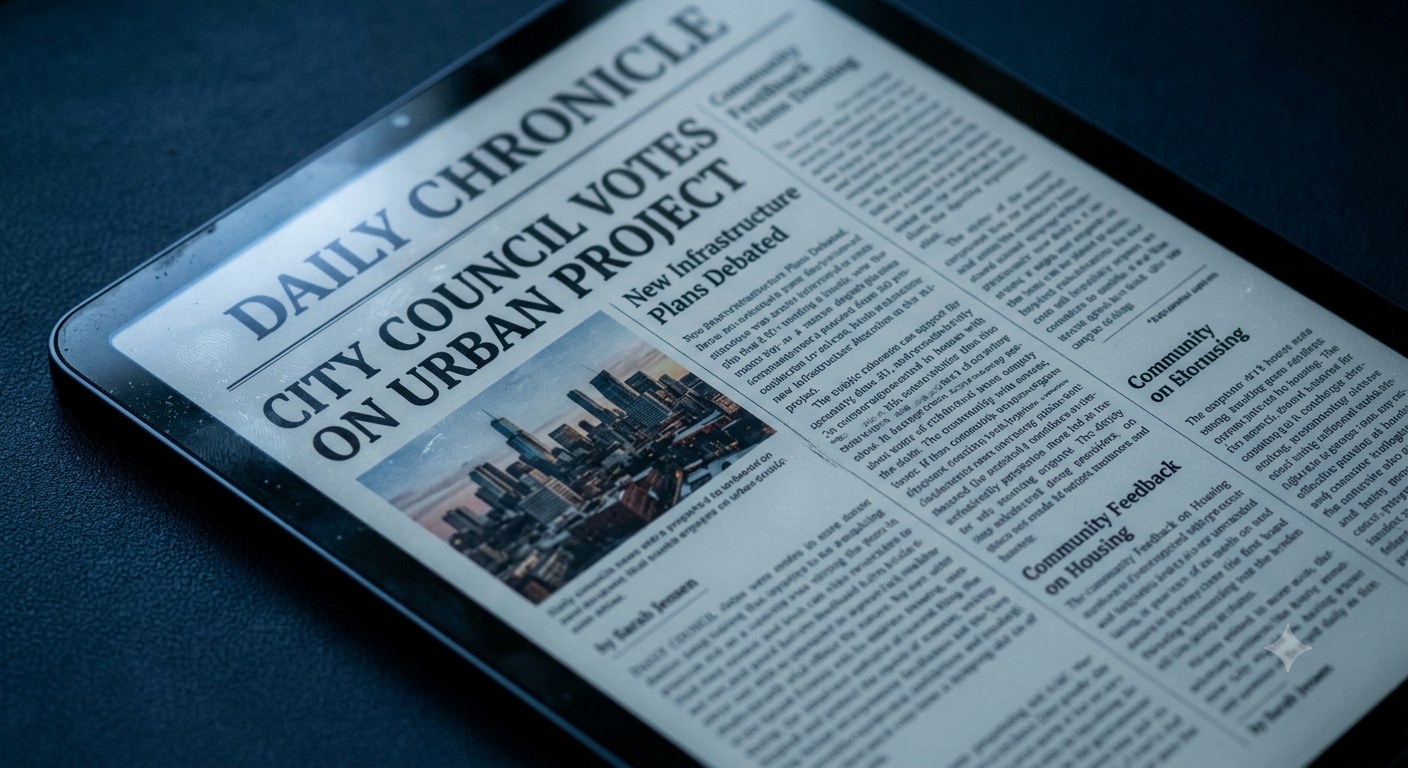 Mike en los medios: diario digital en una tablet