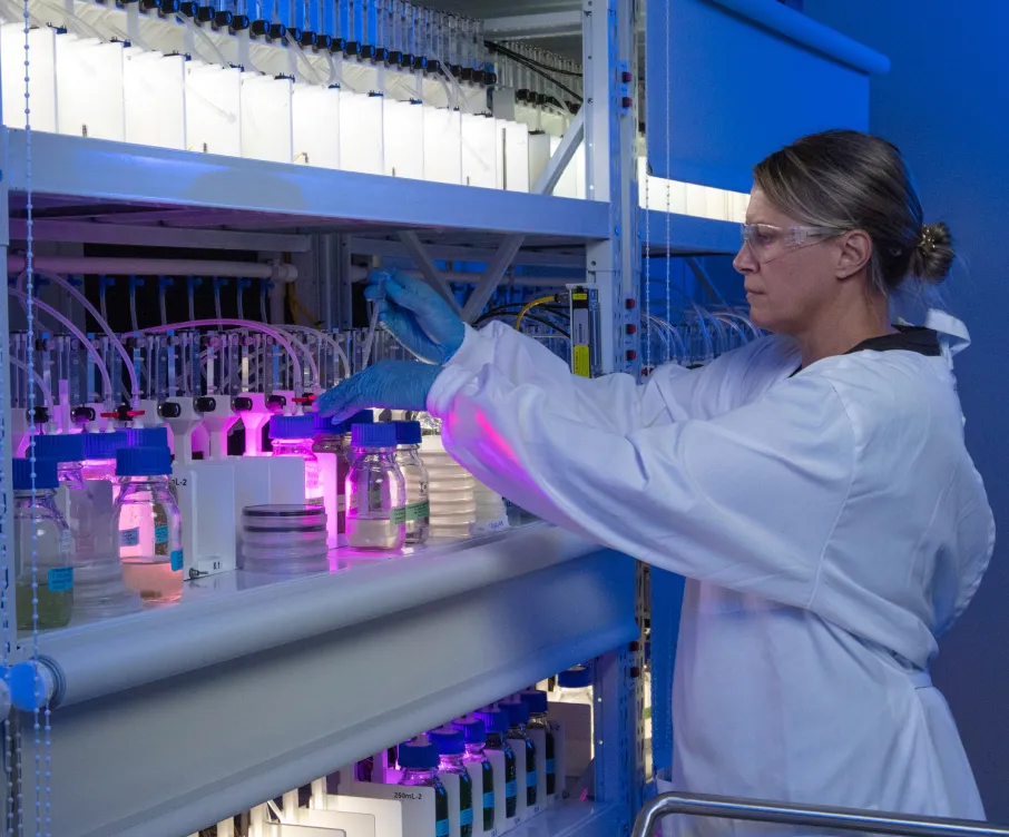 woman in lab coat in a lab