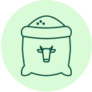 Bag of cattle feed icon