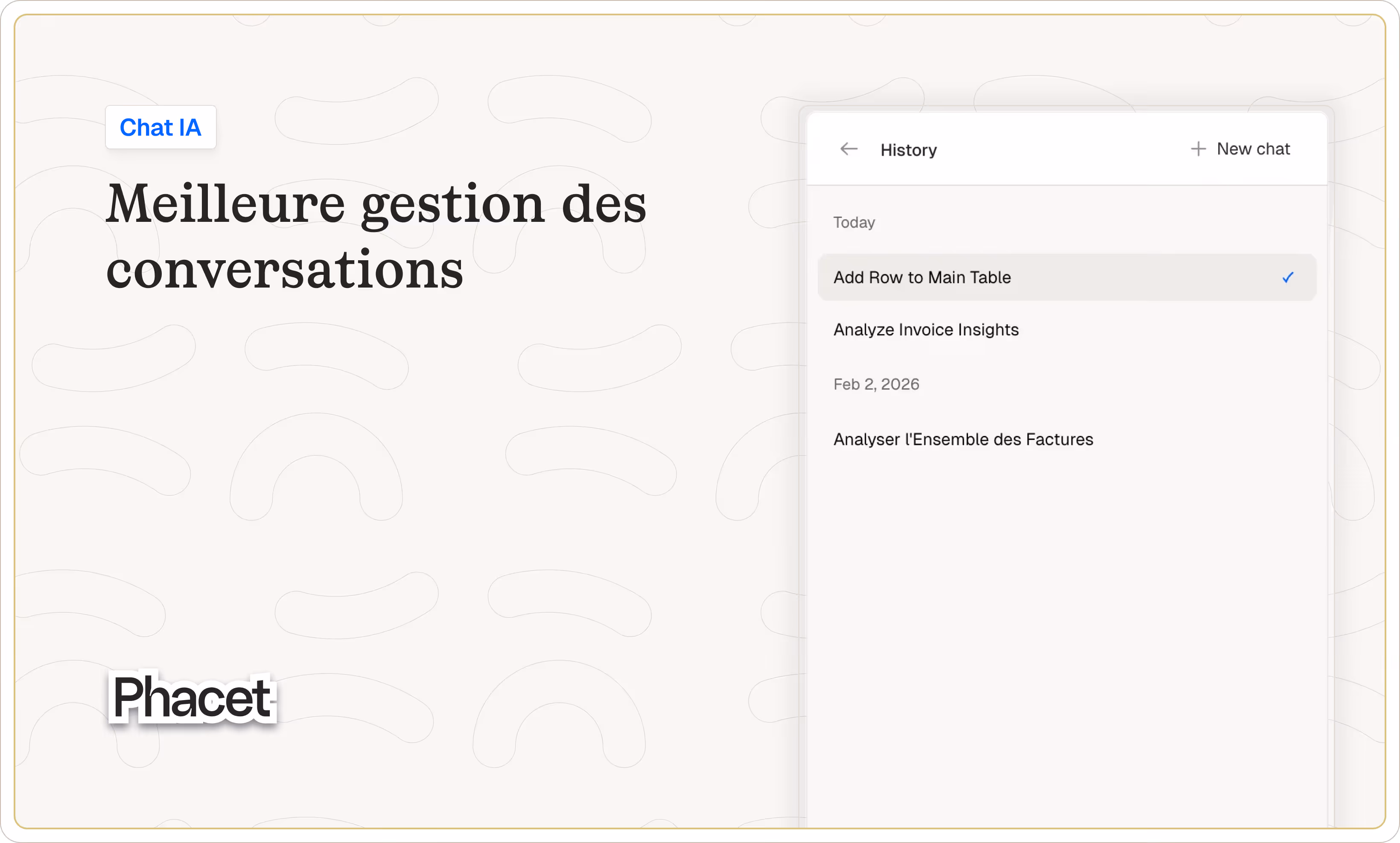 Annonce de lhHistorique des conversations