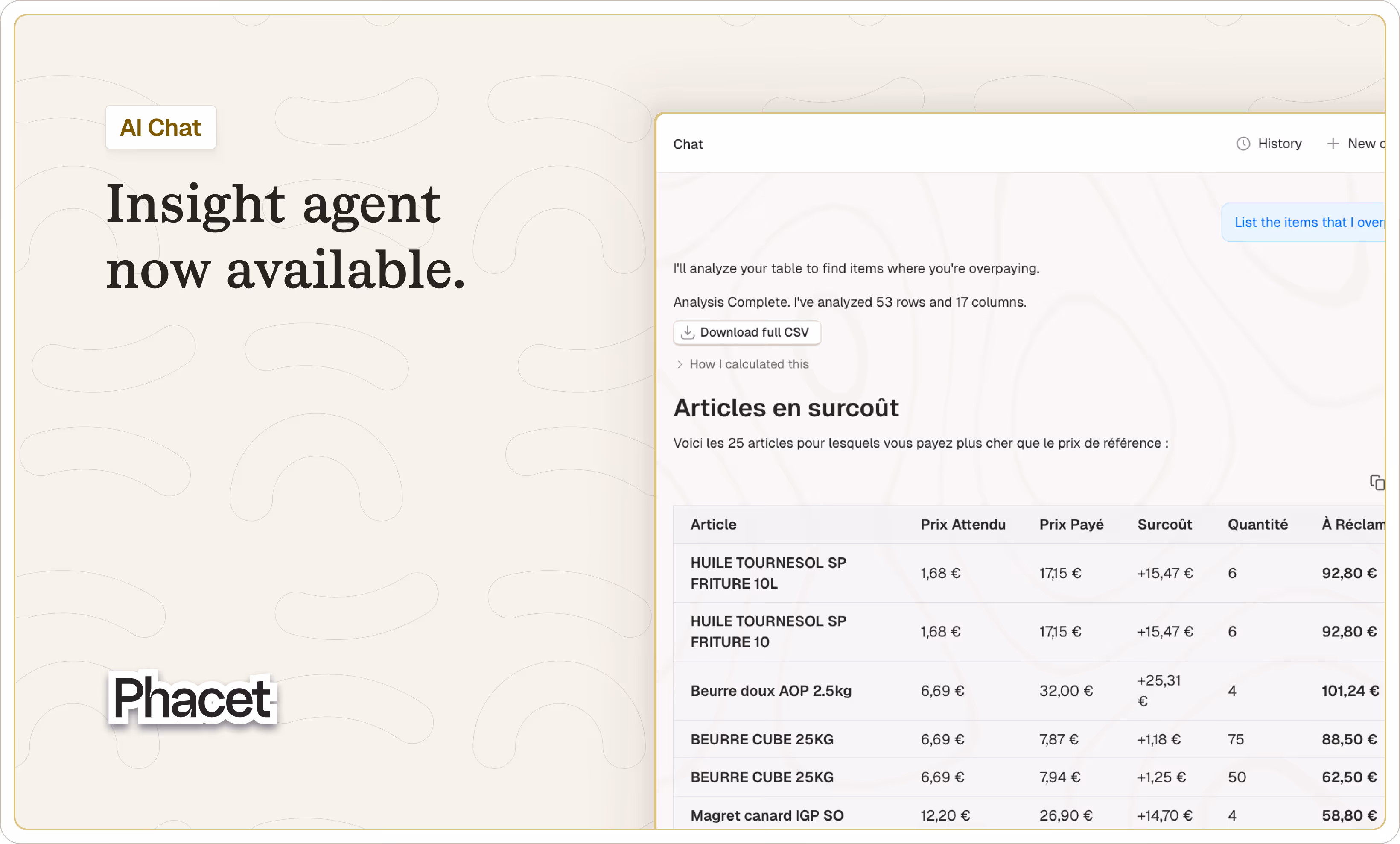 Insight agent screenshot