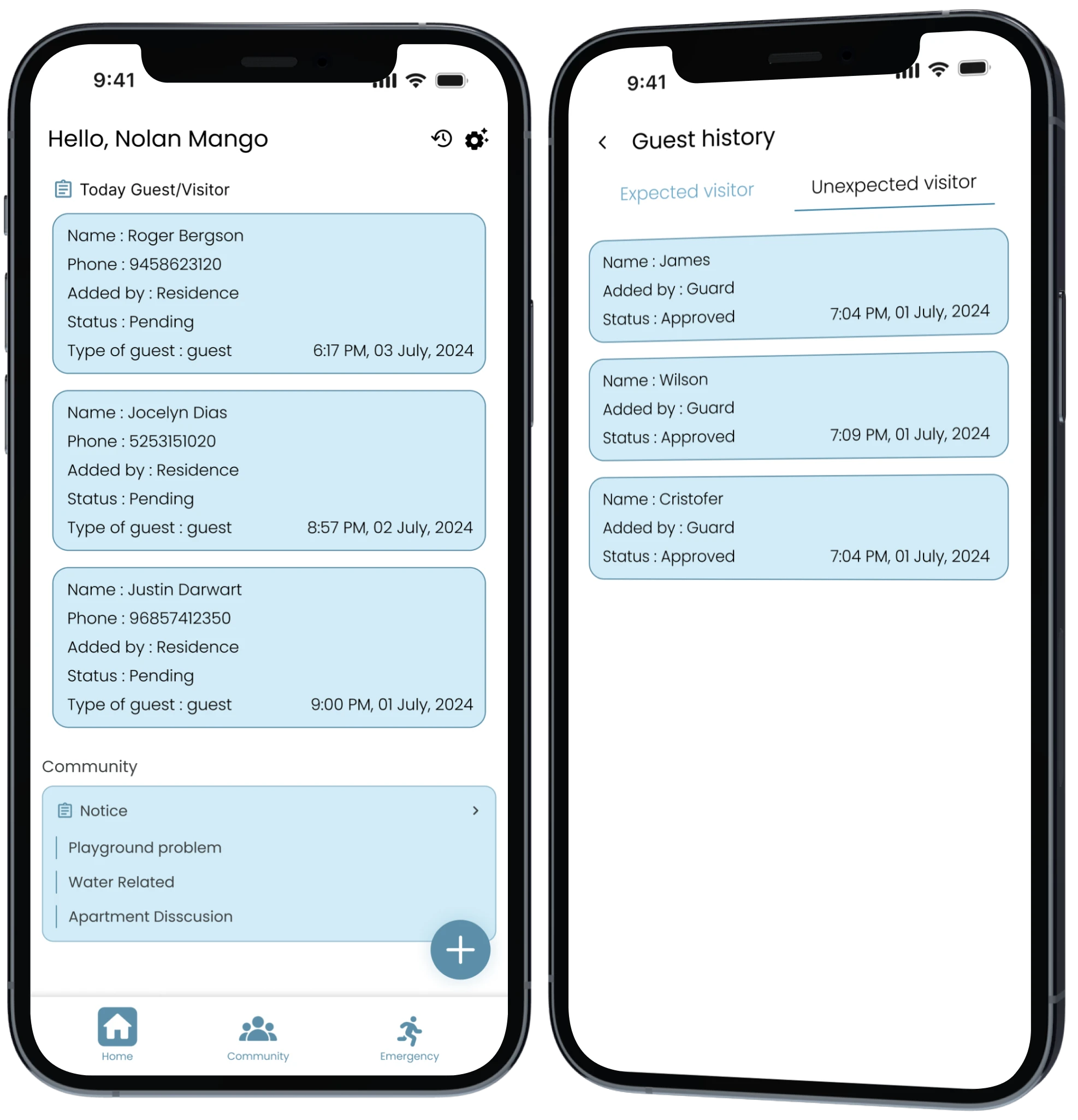 Resident Dashboard Feature Resident Dashboard Feature