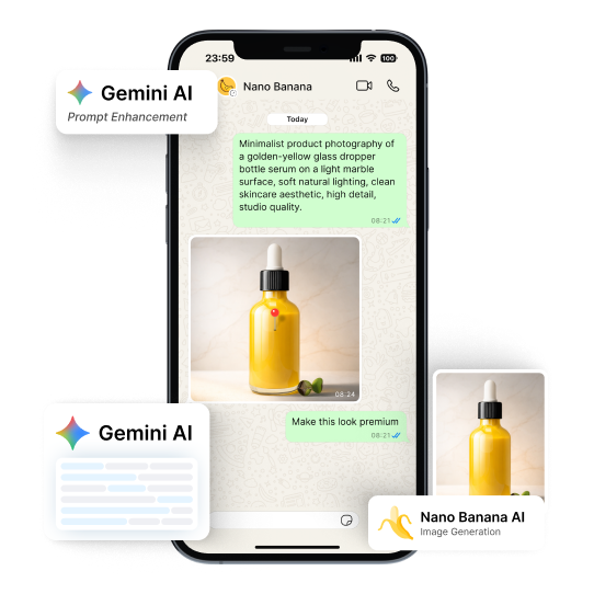 Nano Banana AI Product Image Creator interface showcasing image generation