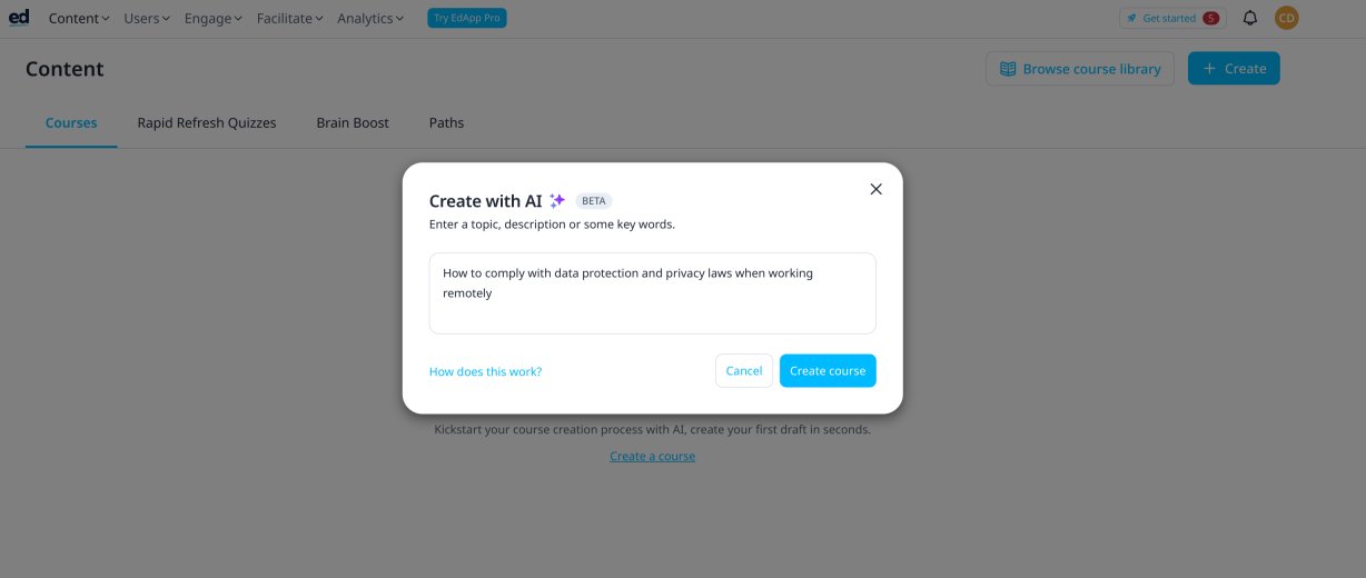 AI course creation with EdApp
