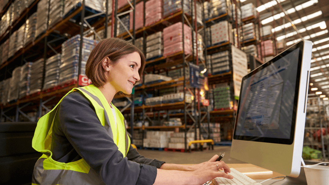 Wholesalers using computer for order management and deliveries