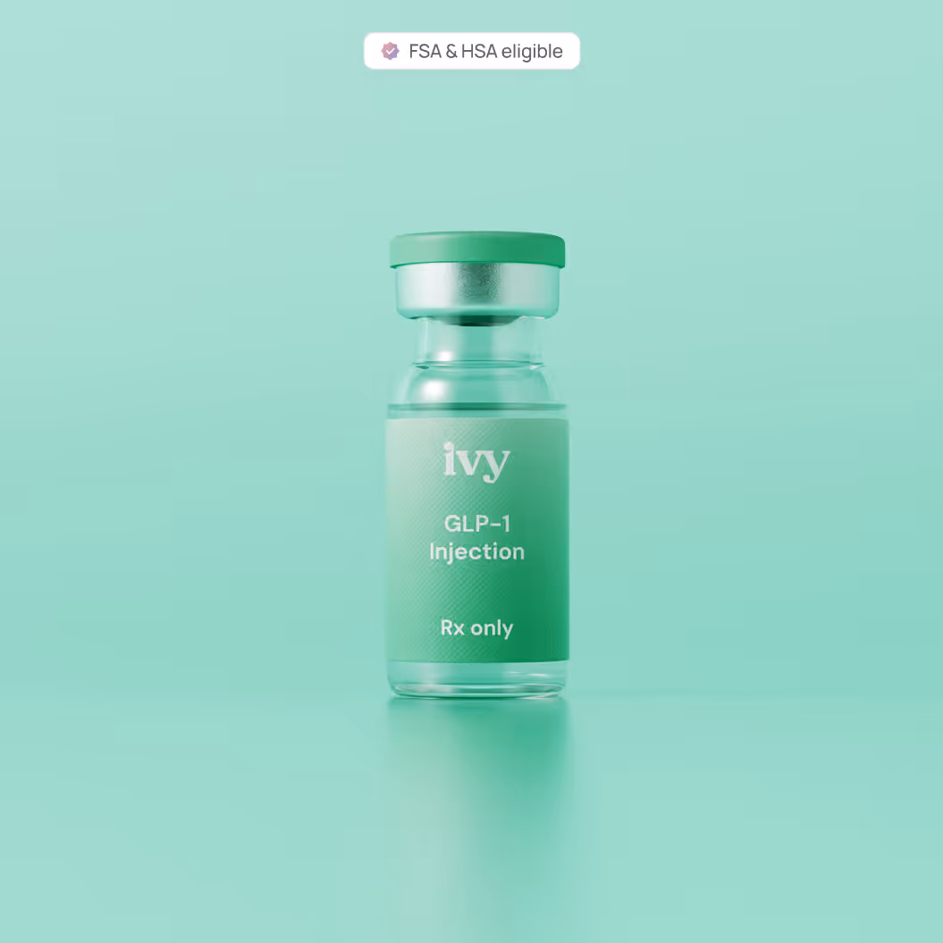 Ivy GLP-1 Injection vial labeled FSA & HSA eligible, Rx only