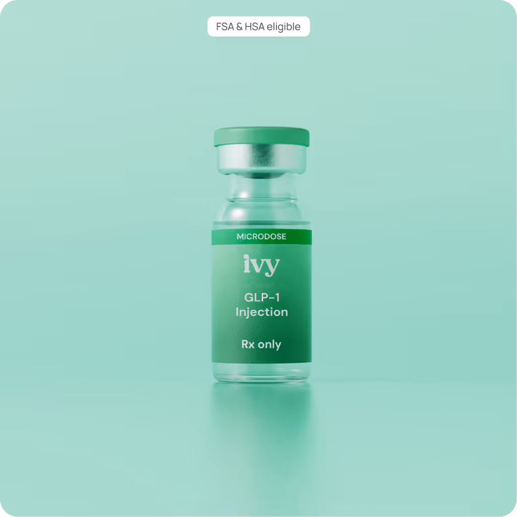 Ivy GLP-1 Injection vial labeled FSA & HSA eligible, Rx only