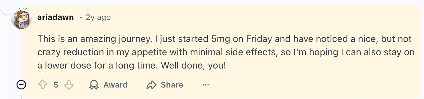 Reddit users sharing weight loss experiences with Zepbound and Mounjaro, reporting faster results and reduced food obsession