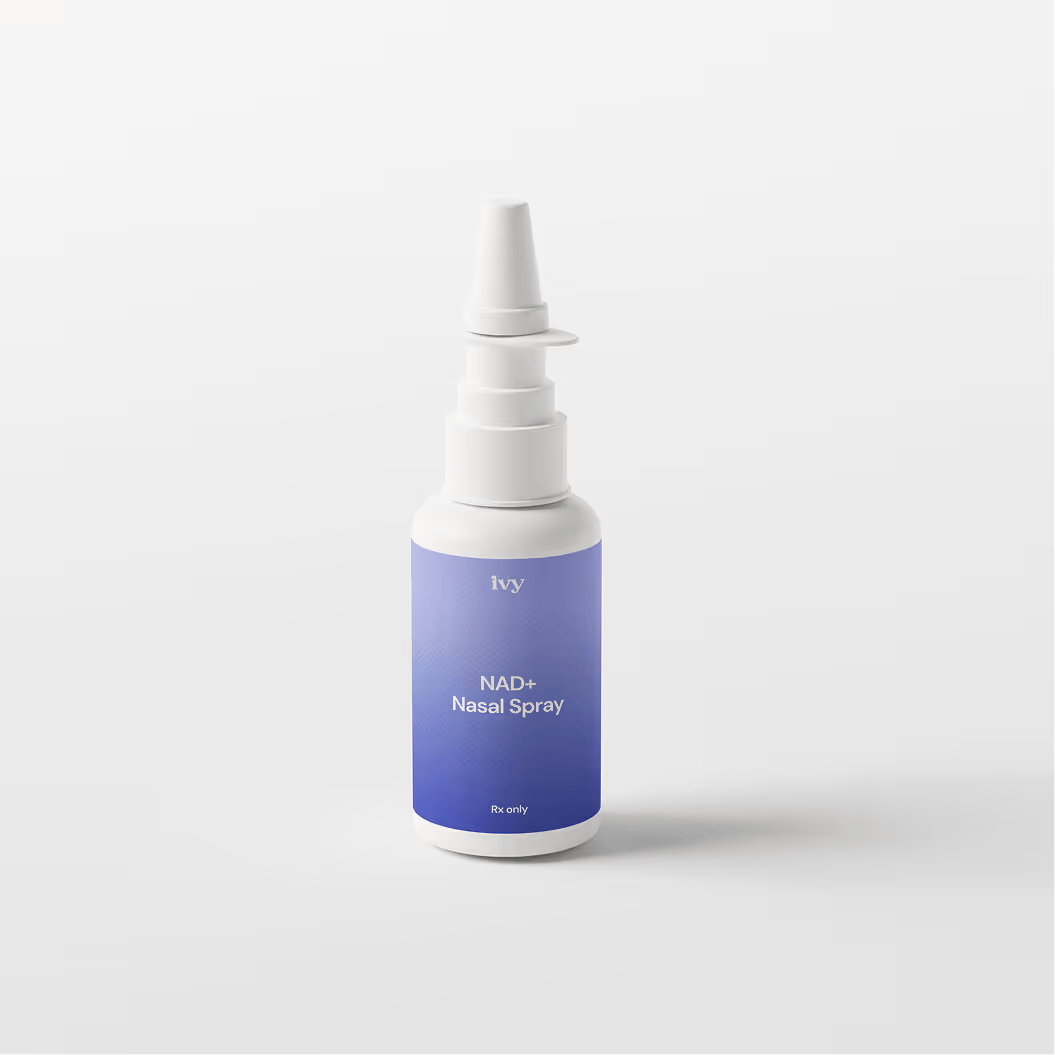 Ivy Rx NAD+ nasal spray bottle.