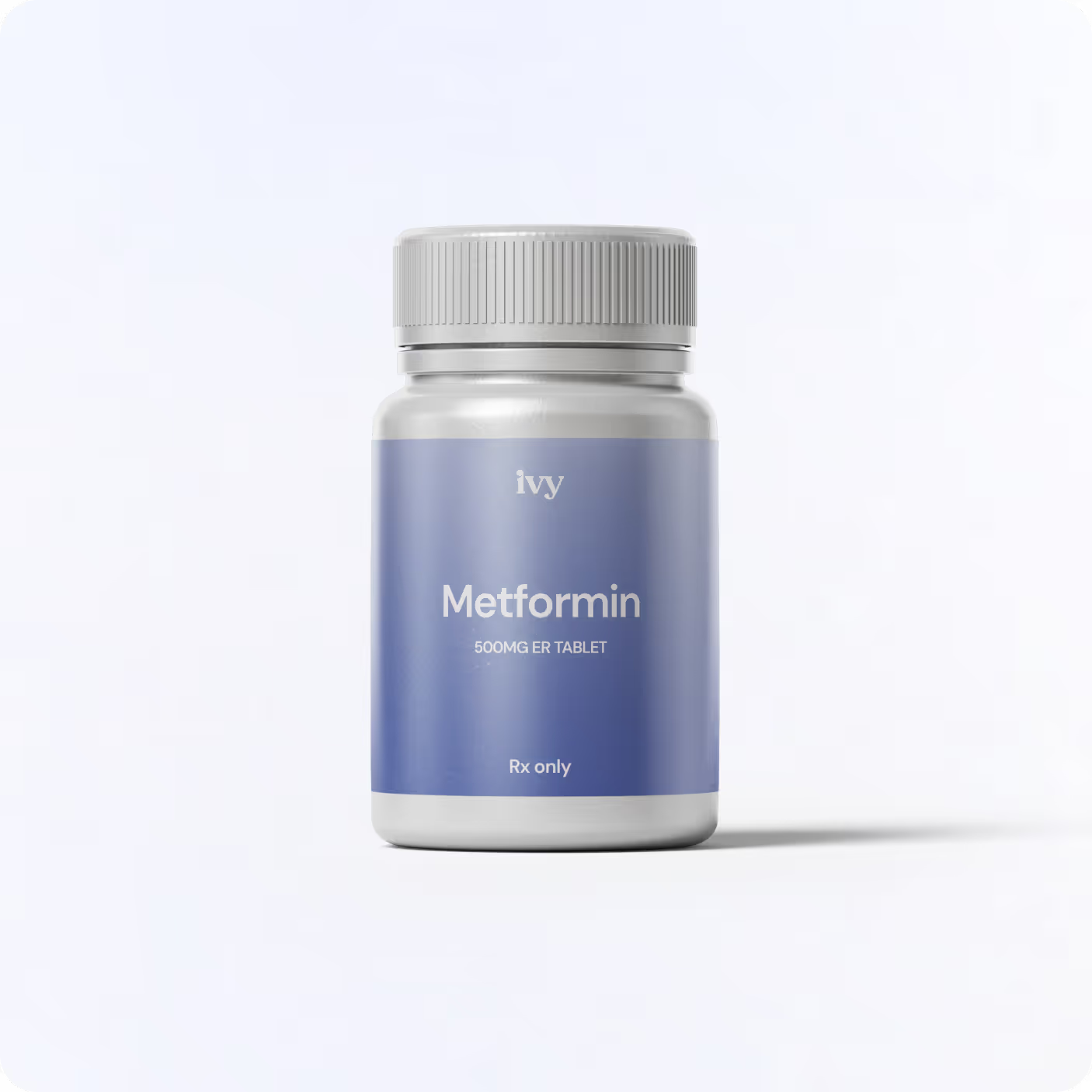 Ivy Rx Metformin 500mg ER tablet bottle, labeled as prescription-only