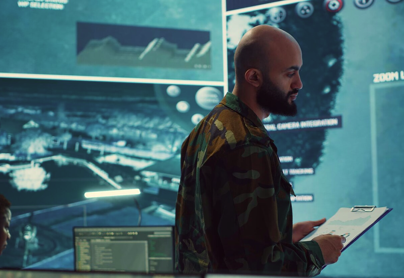 Man supervising a project.