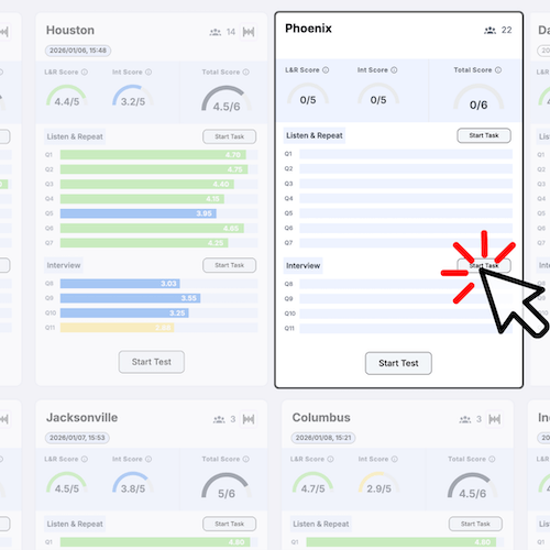 A woman starting a TOEFL Speaking test on My Speaking Score