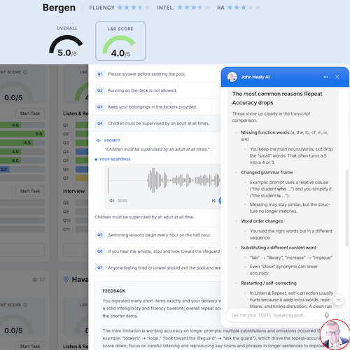 TOEFL Speaking tests on My Speaking Score