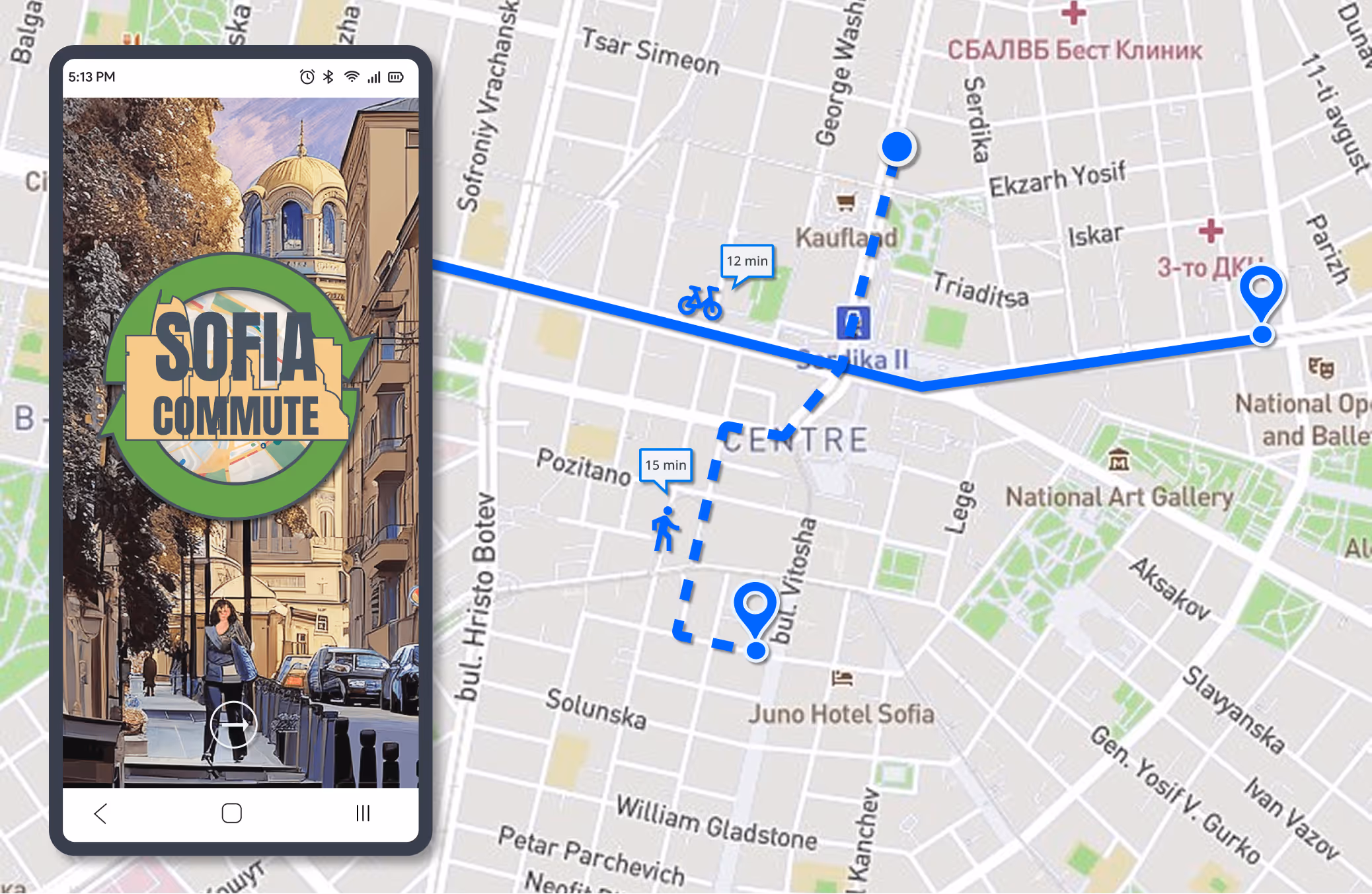UXUI case study: designing an app that helps users plan eco-friendly commutes through biking, walking, and carpooling.