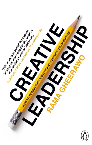 Creative Leadership book cover: a long yellow pencil runs diagonally across a white cover with the title in bold black letters along its length