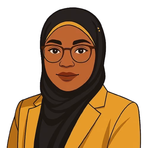 Illustration of Hameedah, founder of The Fine Designs Co