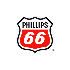 Phillips 66 company logo with 'PHILLIPS' in black text on white background above a red shield with white number 66.
