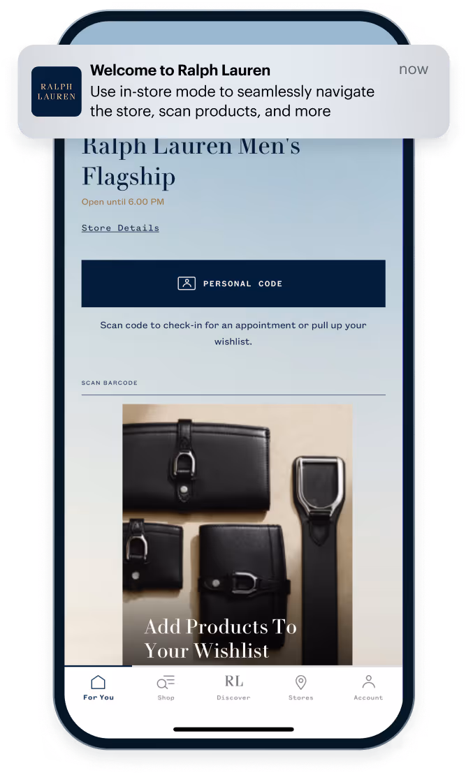 Ralph Lauren device screen