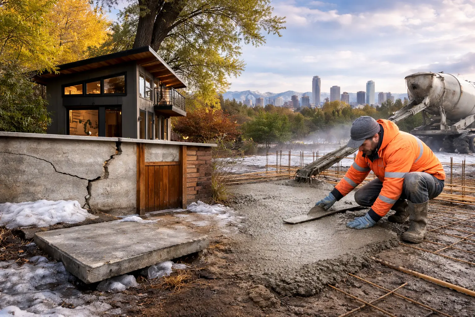 Home addition framing in progress at a Denver-area residence