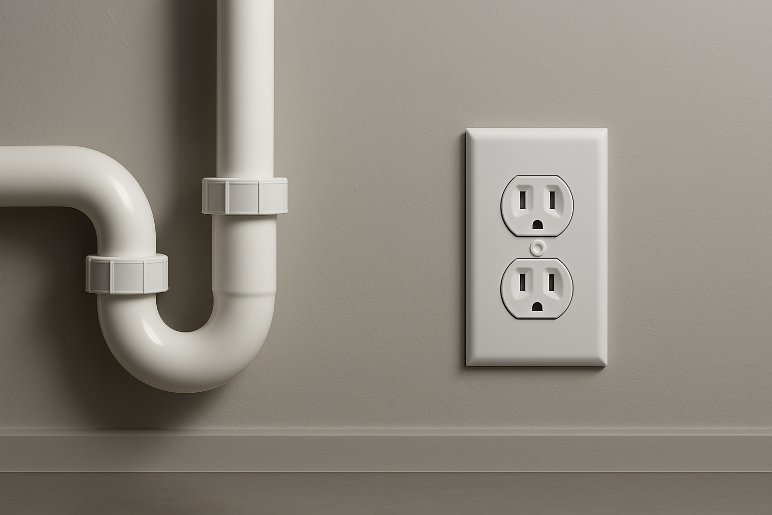 Exposed plumbing pipes and an electrical outlet visible during a home remodel, showing the hidden systems that affect Denver renovation costs