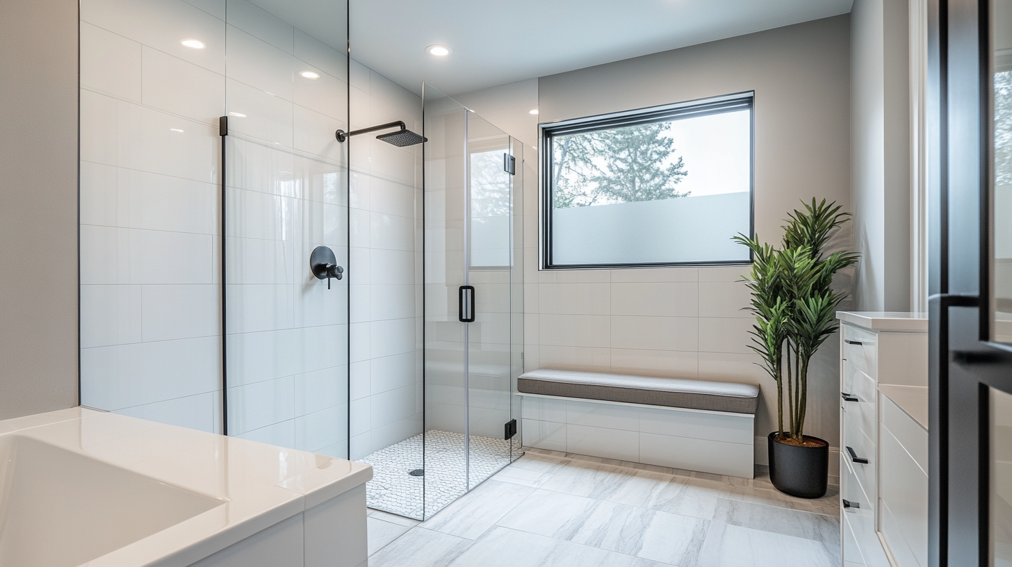 Collage of shower designs for inspiration