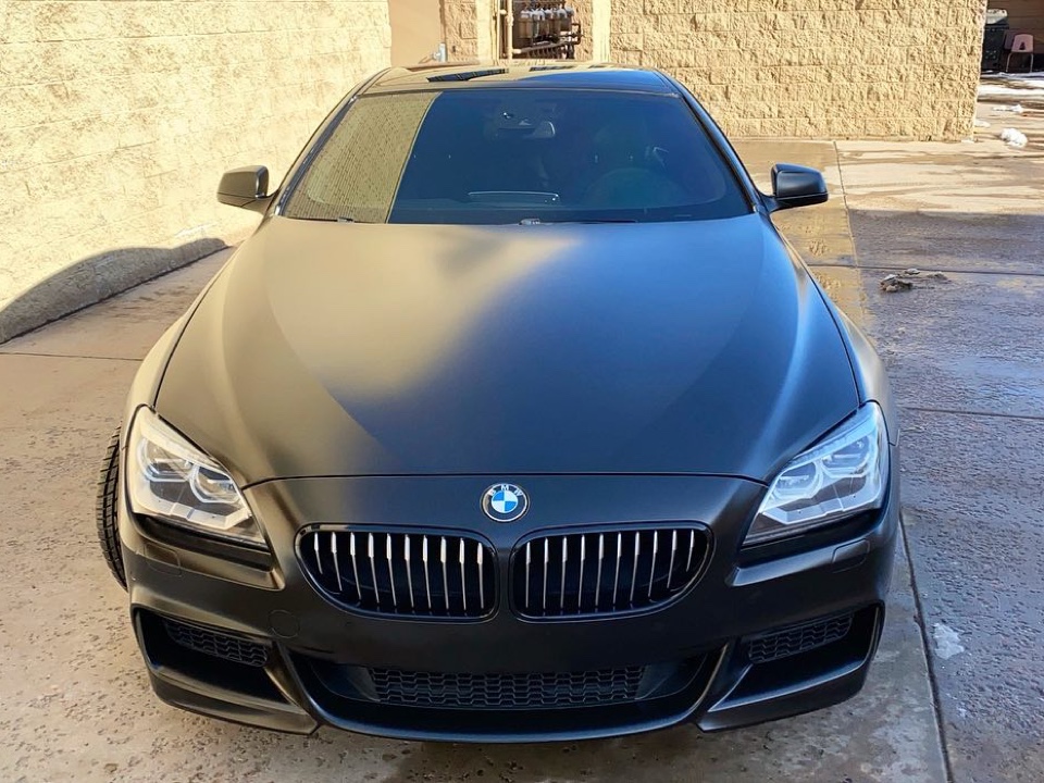 BMW 650i window tint front view