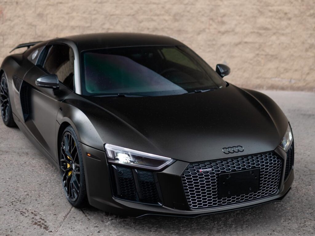 Audi R8 ceramic plus window tint, Audi R8 paint protection film on all the carbon fiber