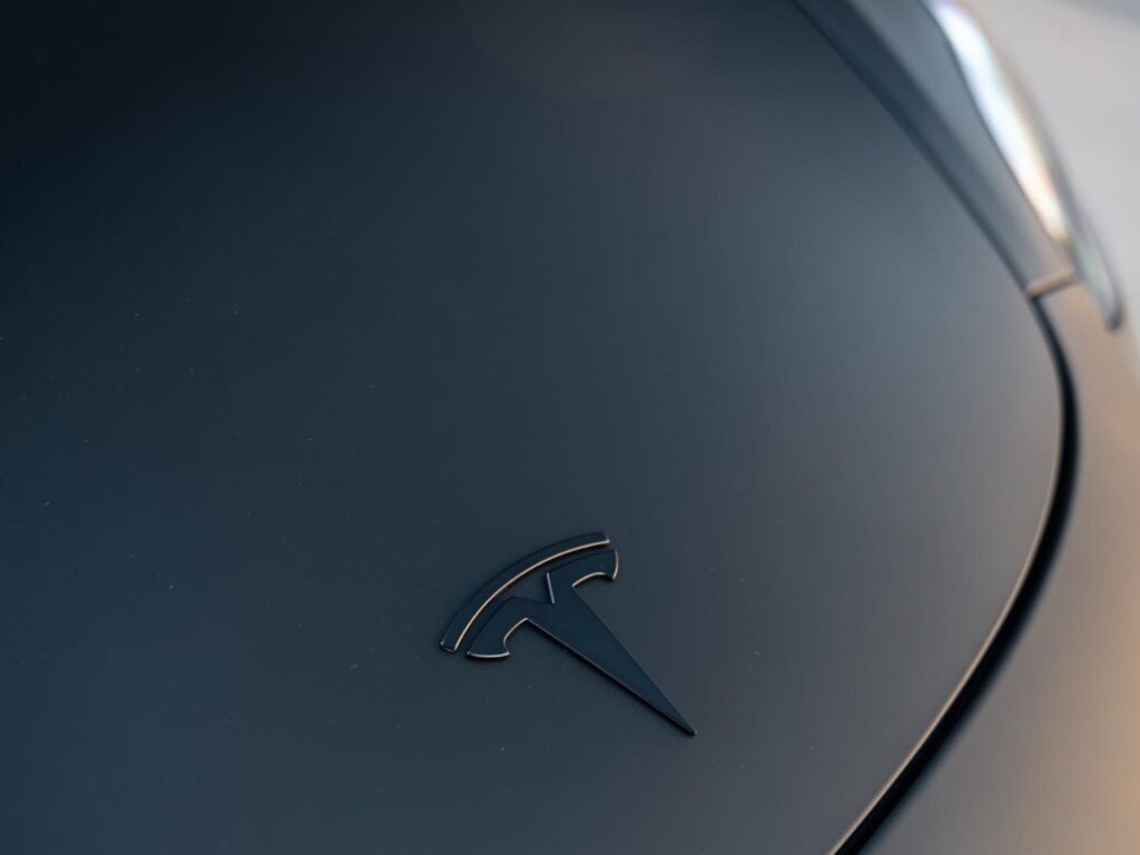 Tesla Model 3 matte black emblem
