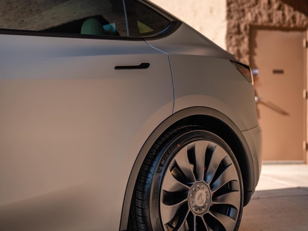 Tesla Model Y Matte Gunmetal Metallic vinyl wrap