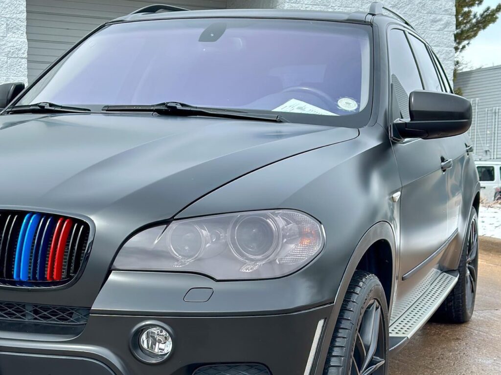 BMW X5 Satin Black Vinyl Wrap & window tint
