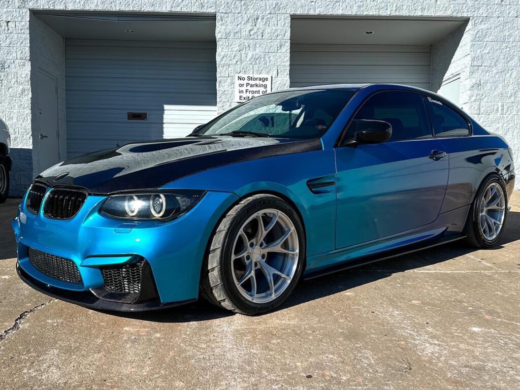 LS Swapped BMW 3 Series Custom Fade Wrap, window tint, ceramic coating, wrap the wheels and brake calipers