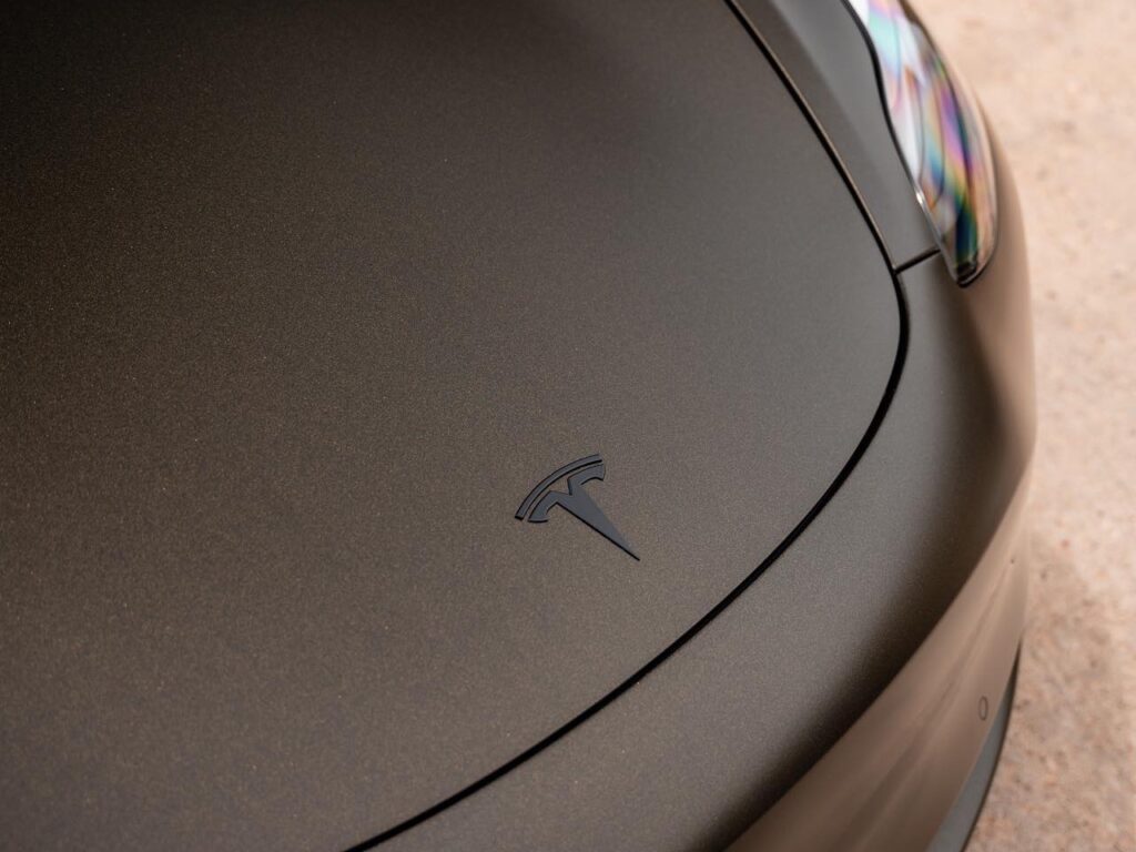 Tesla Model 3 Satin Gold Dust Vinyl Wrap & ceramic coating