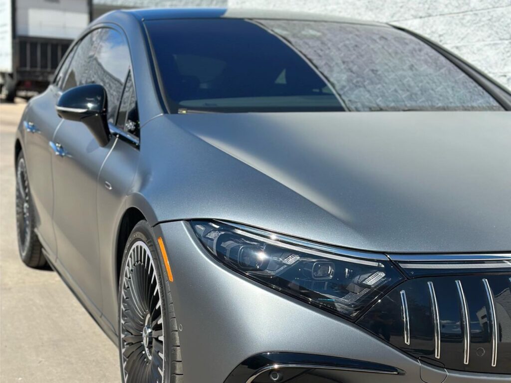 Mercedes EQS AMG Platinum Matte PPF & ceramic plus 15% window tint on the side & back, ceramic plus 50% windshield tint