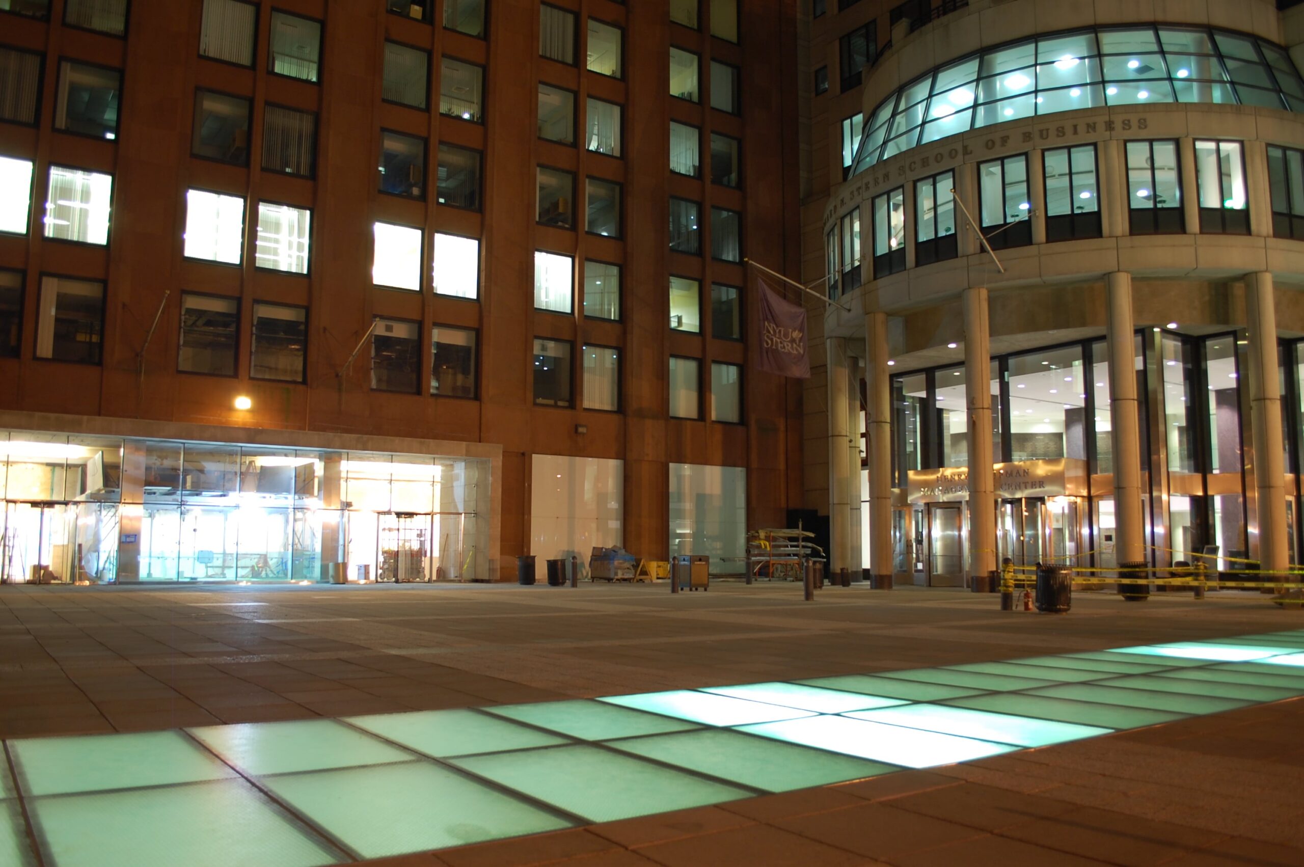 Walkable fire-rated skylight/floor by Greenlite Glass at NYU STERNS SCHOOL OF BUSINESS, New York, NY.