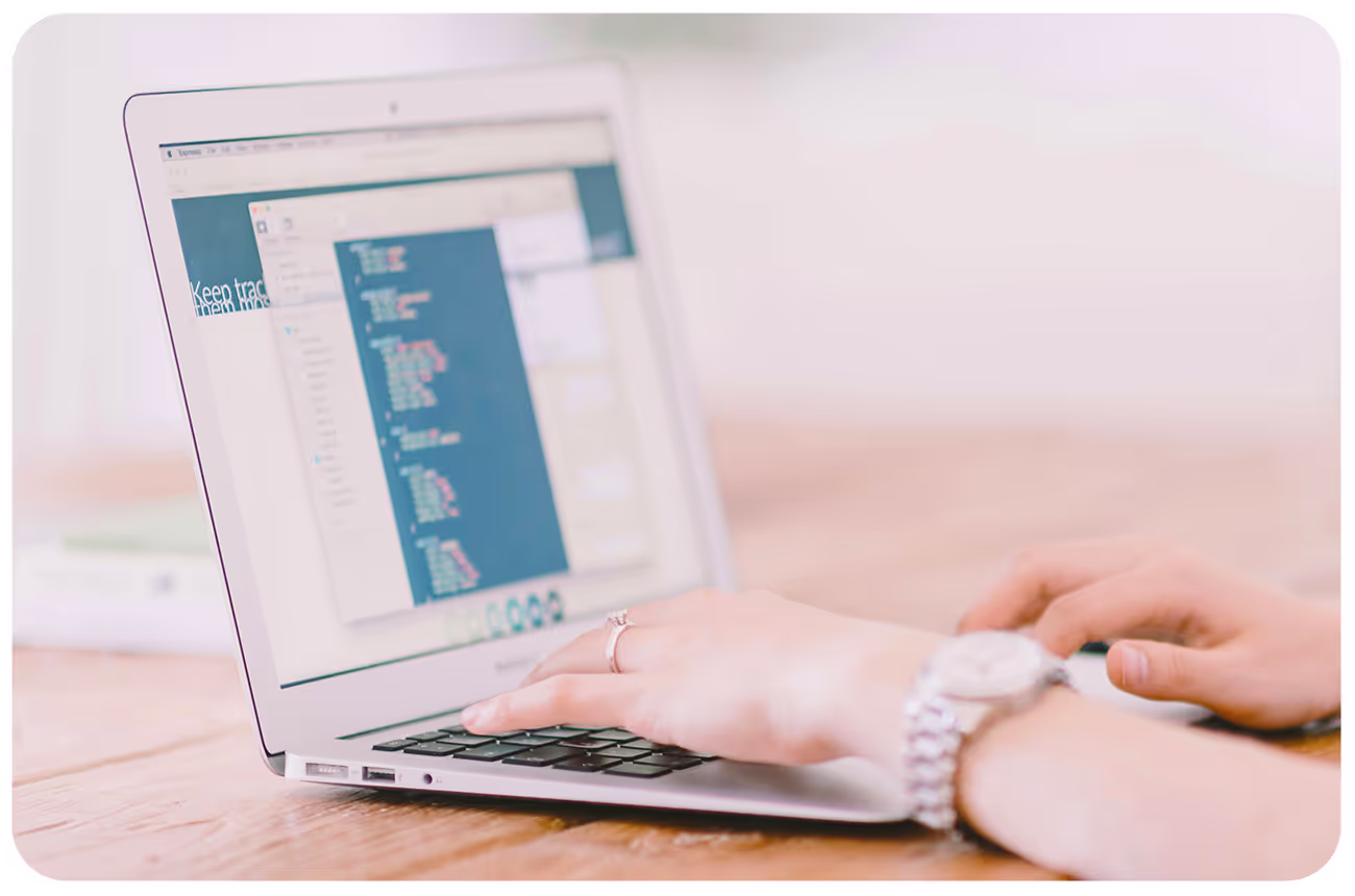 Woman using laptop computer