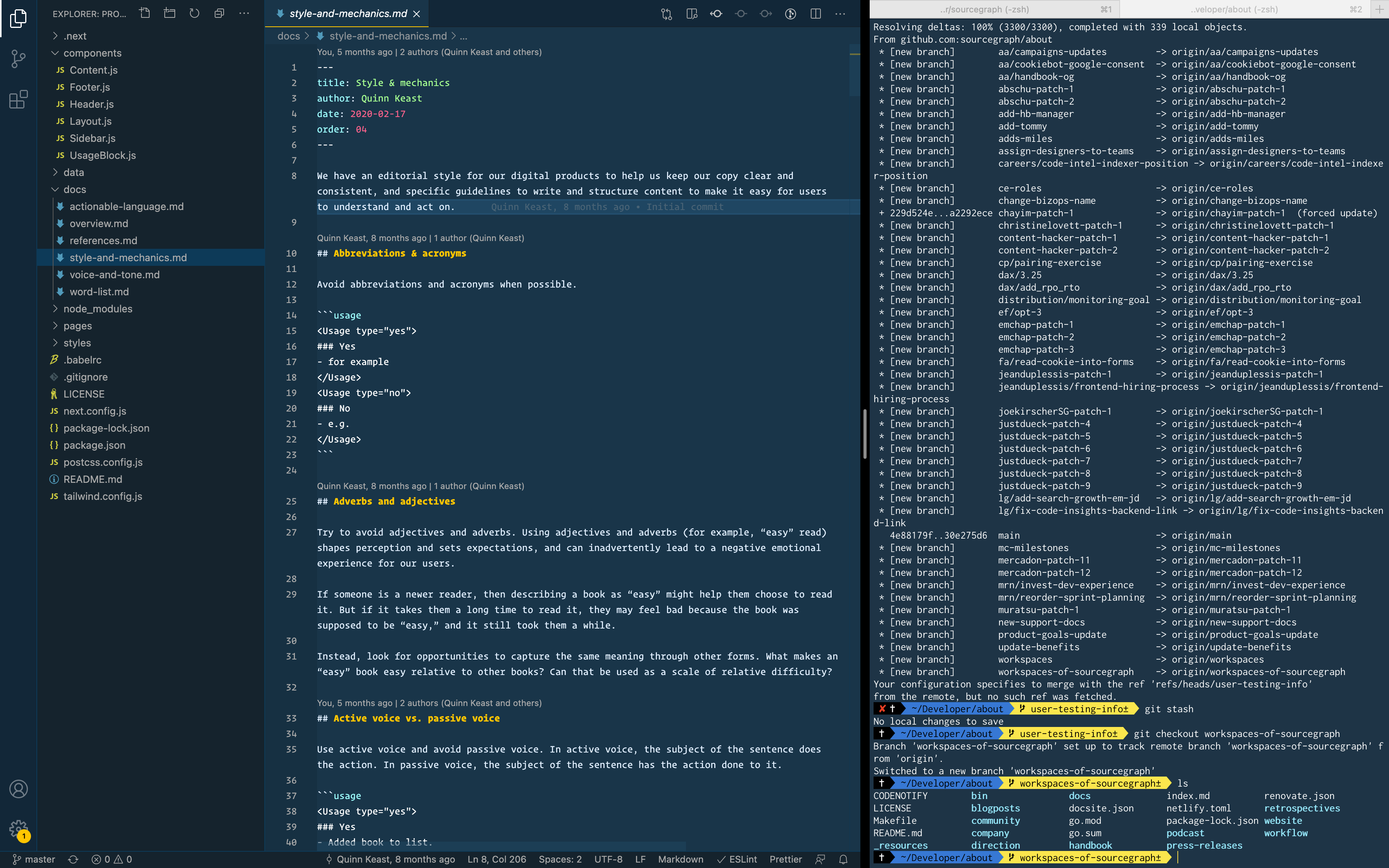 Secondary screen workspace organization of Quinn Keast, Product Designer