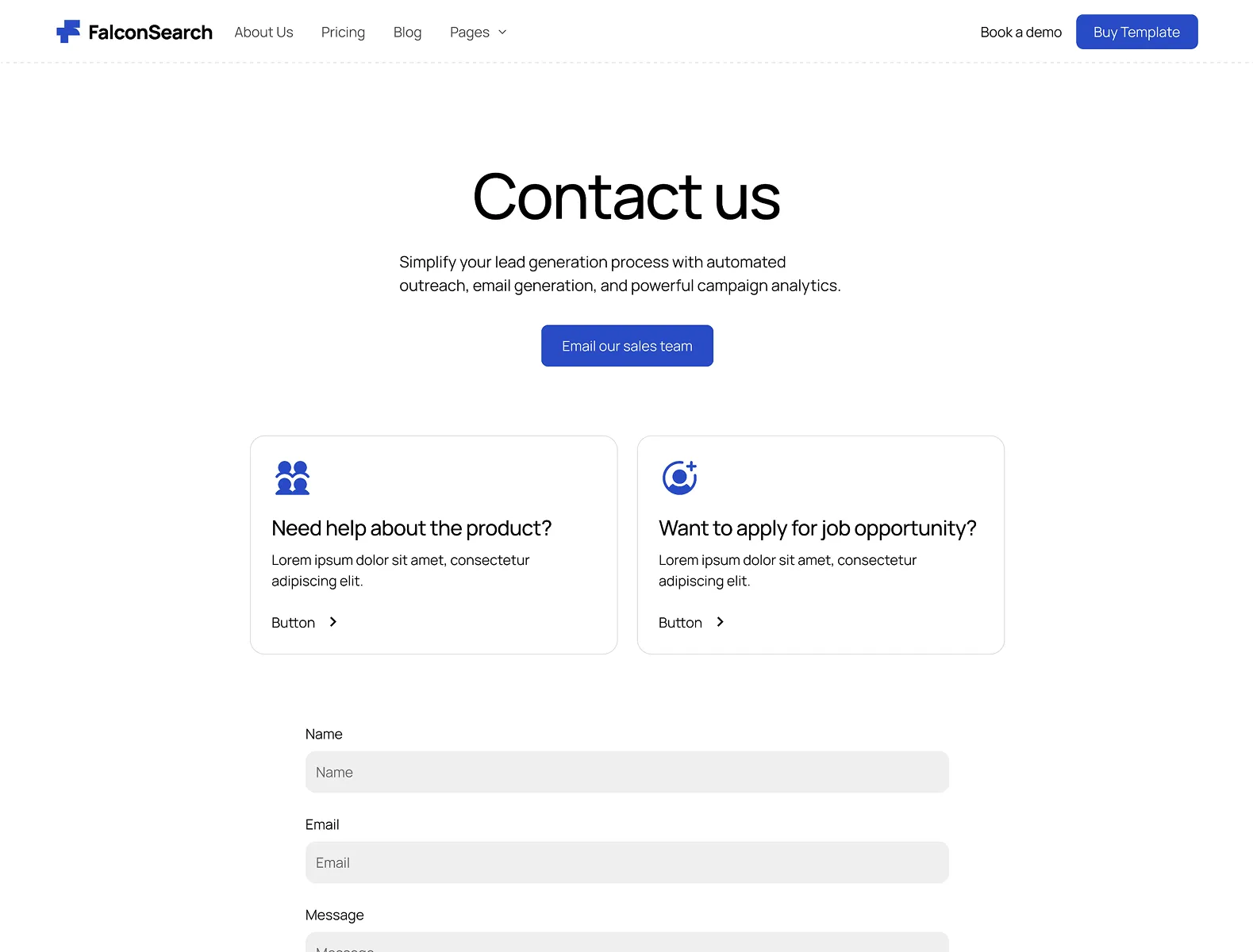 contact page