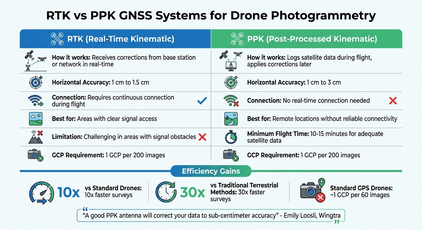 Drone Photogrammetry Accuracy Tools Comparison: RTK vs PPK GNSS Systems